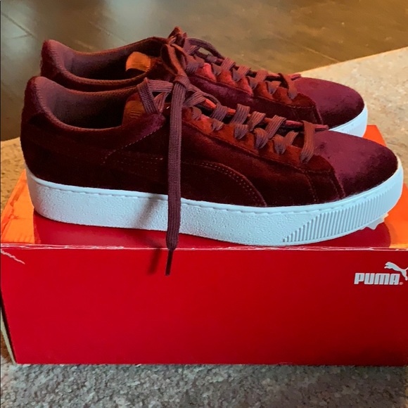 Puma Vikky Platform Burgundy Velvet - Picture 6 of 8